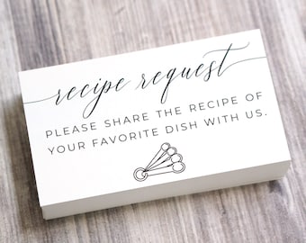 Recipe Request Card | Invitation Insert Card asking to Share Your Favorite Recipe | Size 3.5x2 | Pack of 50