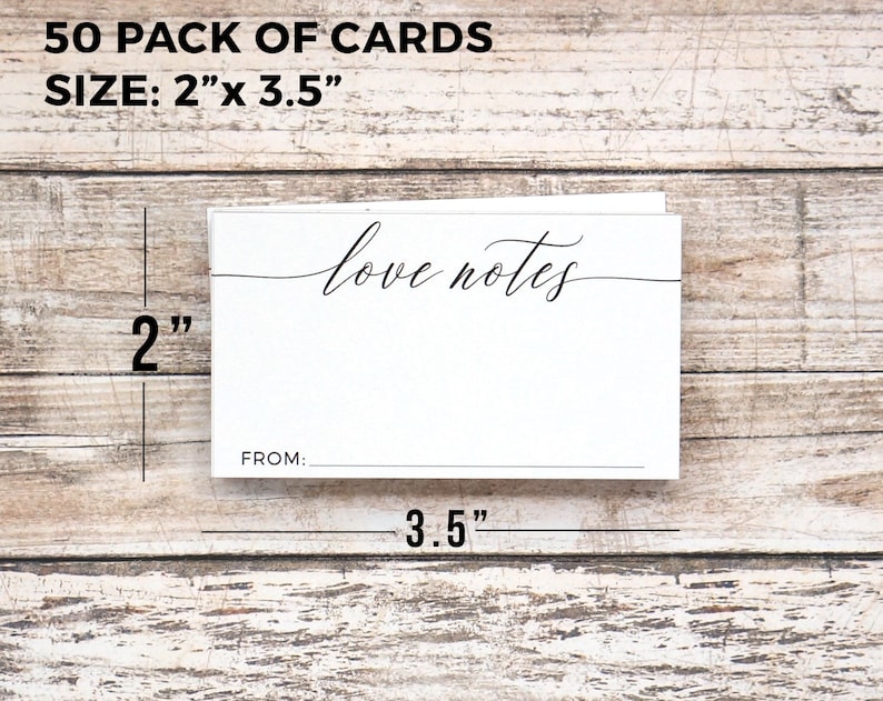 Love Notes MINI Love Note Cards for Weddings Romance Dating Etsy