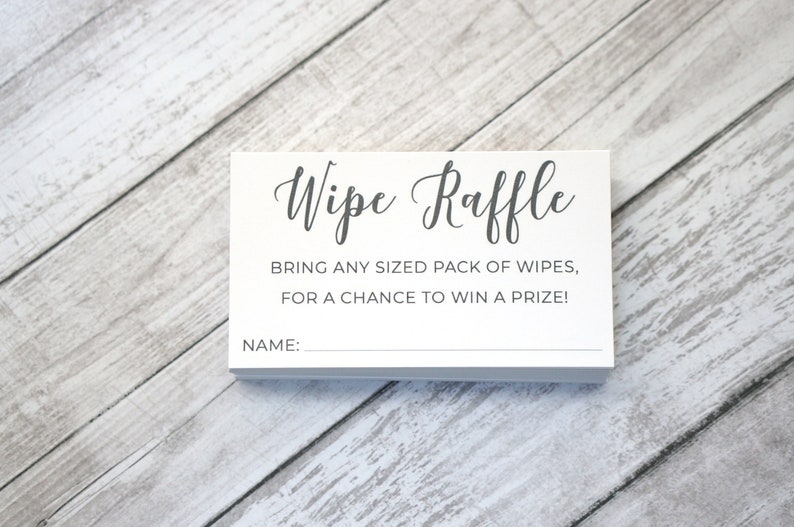 Wipe Raffle Sign Football Wipe Raffle Ticket - Printed Card for Baby Shower Requesting Pack of ...
