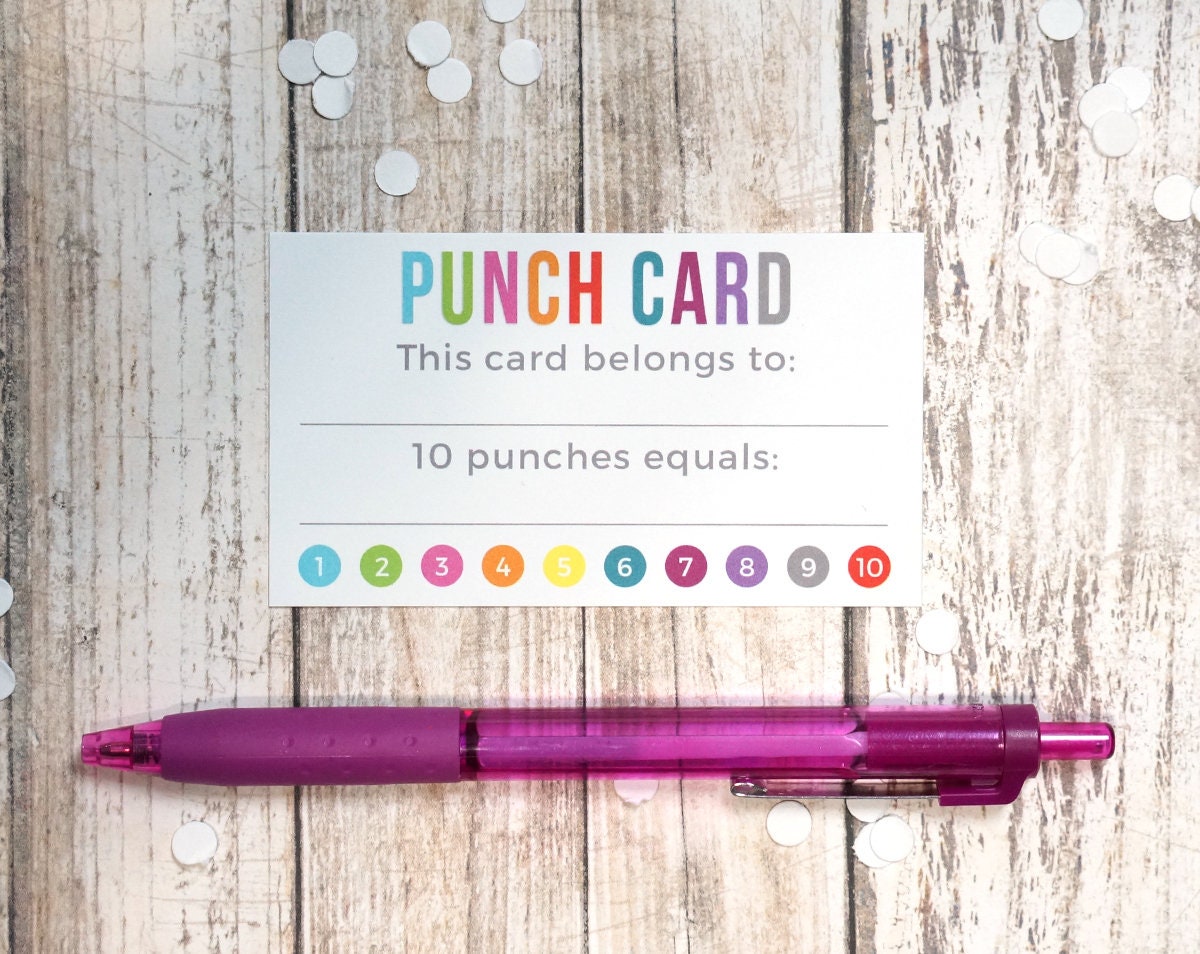 Punch Cards - Kids Incentive Loyalty Reward Card for Parents or ...