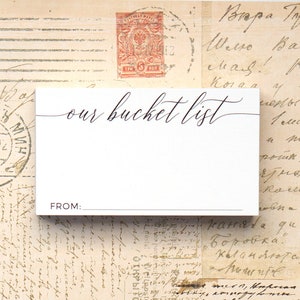 Our Bucket List Cards | Wedding Guestbook Alternative or Wedding Reception Game | Pack of 50
