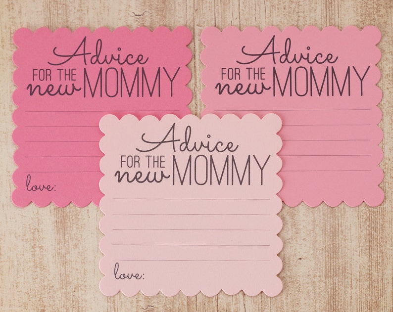 Advice for the New Mommy Baby Shower Advice Cards Mommy Etsy