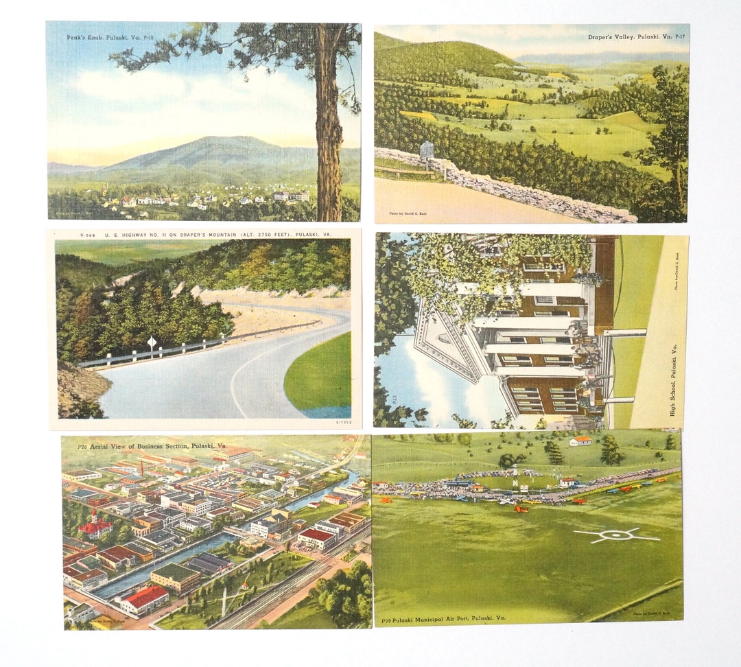 Pulaski VA Postcard SET OF 6 Vintage Post Cards From the City of ...