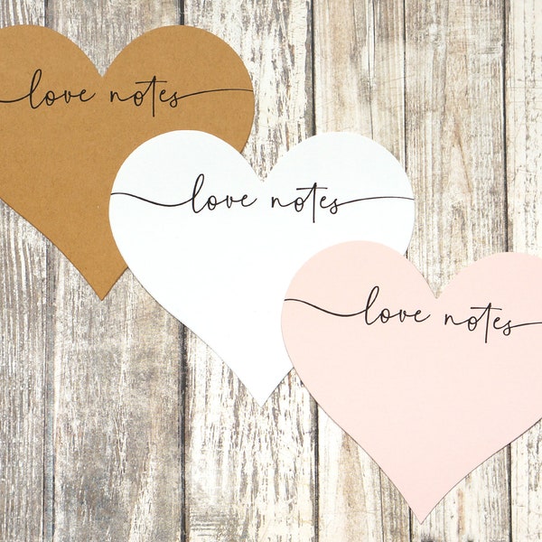 Love Notes Heart Shaped Card for Husband or Wife, Boyfriend or Girlfriend Gift - Write a Love Note - Pick Your Card Color