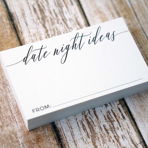 Date Night Ideas - Cards for Wedding Shower or Anniversary Party - SMALL Business Card Sized for Date Jar or Box - Pack of 50