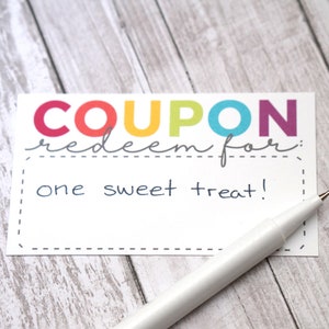 Coupon Cards Blank Coupons, Coupon Book for Kids, Vouchers, 1st Anniversary Gift Size 3.5 x 2 Inches Pack of 50 image 4