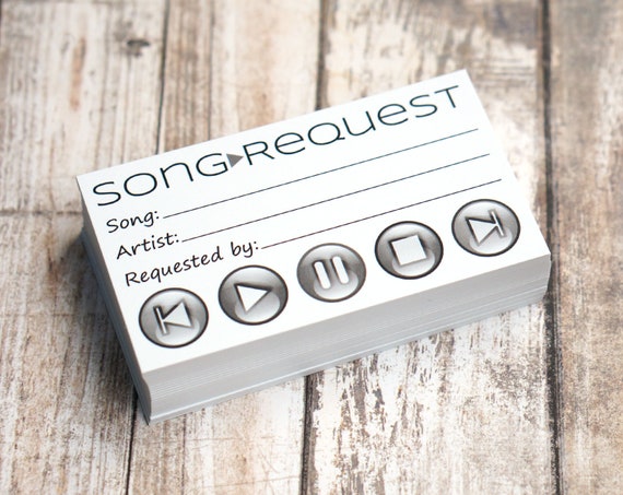 Song Request Cards Play Song At Wedding Reception Prom Etsy