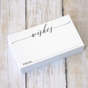 Wedding Wishes Card for Wishing Well or Bridal Shower - LITTLE Cards for Wish Boxes - Size 2x3.5 inch - Pack of 50
