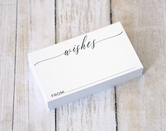 Wedding Wishes Card for Wishing Well or Bridal Shower - LITTLE Cards for Wish Boxes - Size 2x3.5 inch - Pack of 50