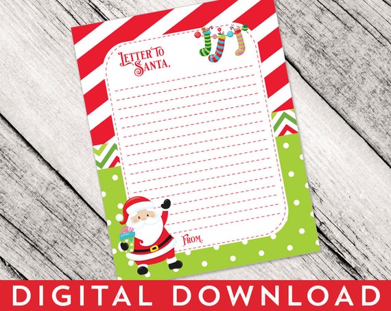 Letter to Santa PRINTABLE Christmas Stationery for Kids to