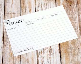 Tarjetas de recetas blancas - Tamaño 4x6 - Tarjetas de recetas en blanco - Listas para enviar - Tarjetas de índice sencillas - Seleccione la cantidad en el menú desplegable