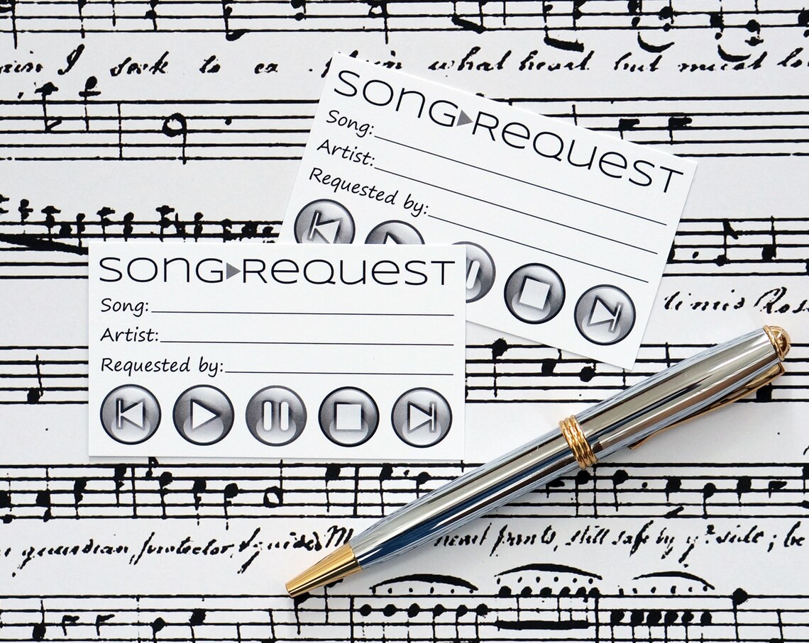 Song Request Cards Play Song at Wedding Reception Prom Etsy