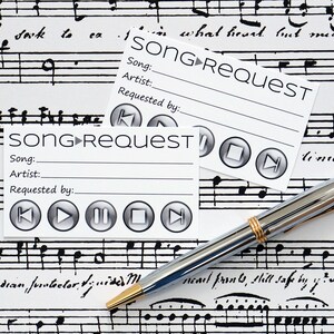 RXBC2011 100 Song Request Cards For Weddings, Prom, Parties - Gold Music Suggestion Notes For DJ, Band, Or Karaoke