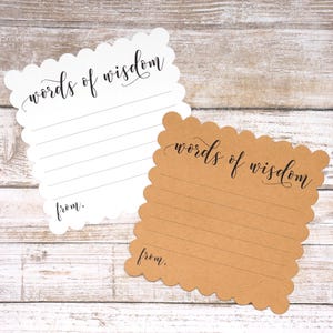 Words of Wisdom Cards | Printed Square Card with Scalloped Edges | Card Size 4.5 inches