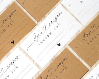 Love Coupons | Cards for Romantic Gifts | Gift Idea for Couples | Size 3 x 5.5 Inches | Pack of 50