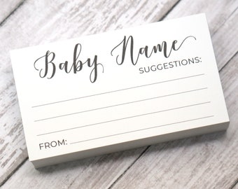 Baby Name Suggestions Card for Baby Shower Naming Ideas - Printed and Shipped Cards - Size 2x3.5 inch - Pack of 50