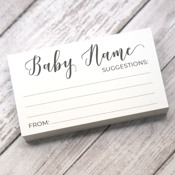 Baby Name Suggestions Card for Baby Shower Naming Ideas - Printed and Shipped Cards - Size 2x3.5 inch - Pack of 50