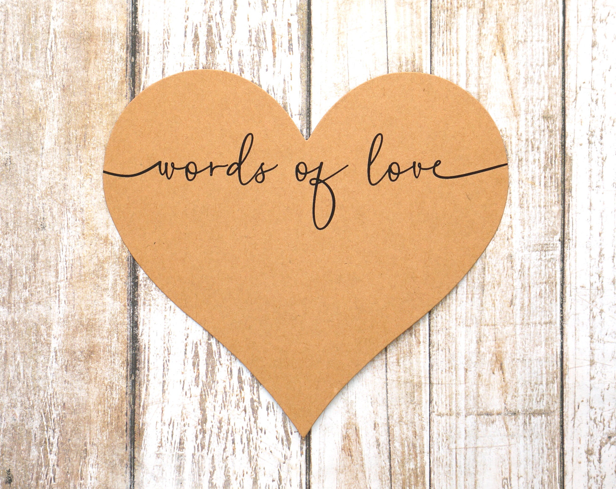 Words of Love Heart Shaped Card to Write a Message Size 4.75 X 4.5 Inches 