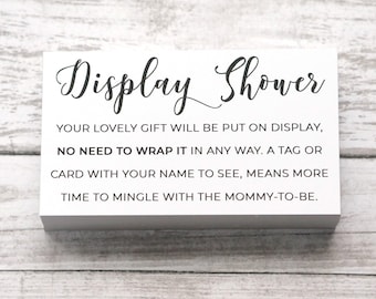 Tarjeta de presentación para baby shower - Tarjetas para solicitar regalos sin envolver - Adjunto para invitación de baby shower - Impreso y enviado - Paquete de 50