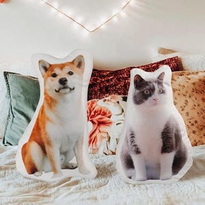 Personalized pet shaped pillow, pet memorial gift, custom 3D dog pillow from photo, cat cushion, photo pillow, gift for pet lover