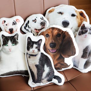 Personalized 3d pet portrait pillow, custom shaped dog pillow, cat cushion, photo pillow, gift for pet lover, pet memorial gift