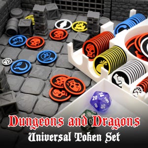 Set de fichas universales DnD / Juegos de mesa / Clases, monstruos, aliados, PNJ, objetos / Impresión 3D / Juego de rol / 5E / Apto para viajes / TTRPG