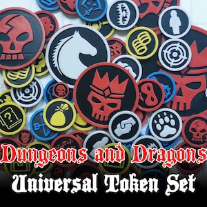 DnD Universal Token Set | Tabletop Gaming | Classes, Monsters, Allies, NPCs, Items | 3D Printed | Roleplaying | 5E | Travel-friendly | TTRPG