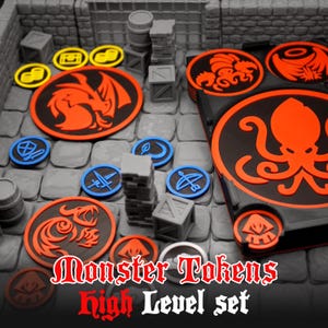 Fichas de monstruos para juegos de rol de mesa / Set de rol de nivel alto 11+ / Accesorios para el Dungeon Master