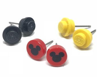 Mickey Mouse Brick 3 Pair Pack Stud Earrings