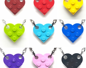 Single Heart Brick Necklace
