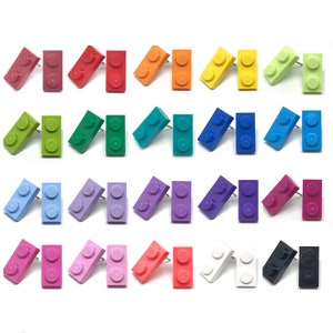 TWO Pairs of 1x2 Brick Stud Earrings