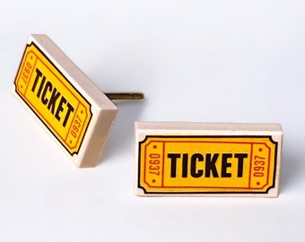 Ticket Brick Stud Earrings