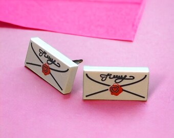 Love Letter Brick Stud Earrings