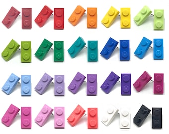 Single Pair of 1x2 Brick Stud Earrings