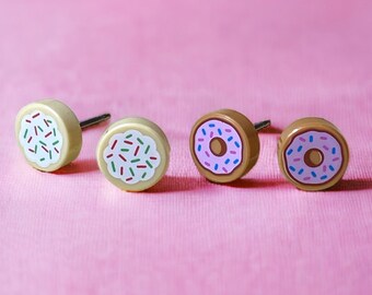 2-Pack Brick Print (sprinkle cookies/donuts) Stud Earrings