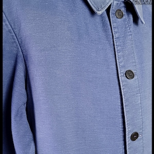 Vintage 1950s-1960s German Workwear Indigo Blue Moleskin Chore Jacket ES301 image 7