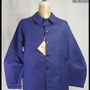 Vintage 1960s French Workwear Le Glazik Bleu De Travail Indigo Blue Chore Jacket