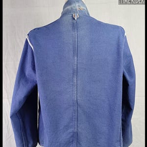 Vintage 1950s-1960s German Workwear Indigo Blue Moleskin Chore Jacket ES301 image 6