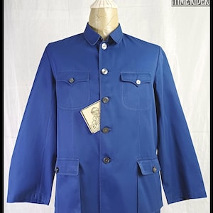 Vintage 70'-80s Chinese Zhongshan, Mao Suit Workwear Navy Blue