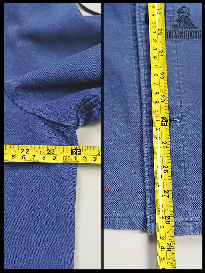 Vintage 1950s-1960s German Workwear Indigo Blue Moleskin Chore Jacket ES301 image 16