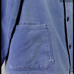 Vintage 1950s-1960s German Workwear Indigo Blue Moleskin Chore Jacket ES301 image 9