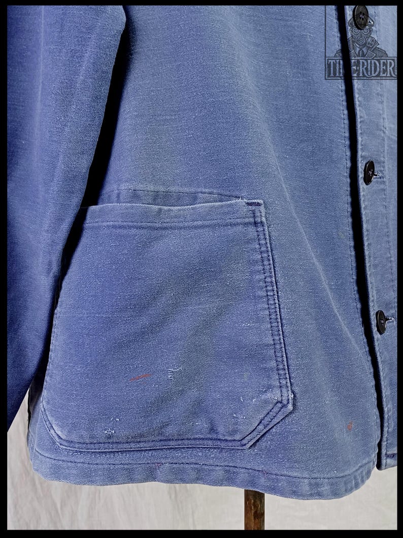 Vintage 1950s-1960s German Workwear Indigo Blue Moleskin Chore Jacket ES301 image 9