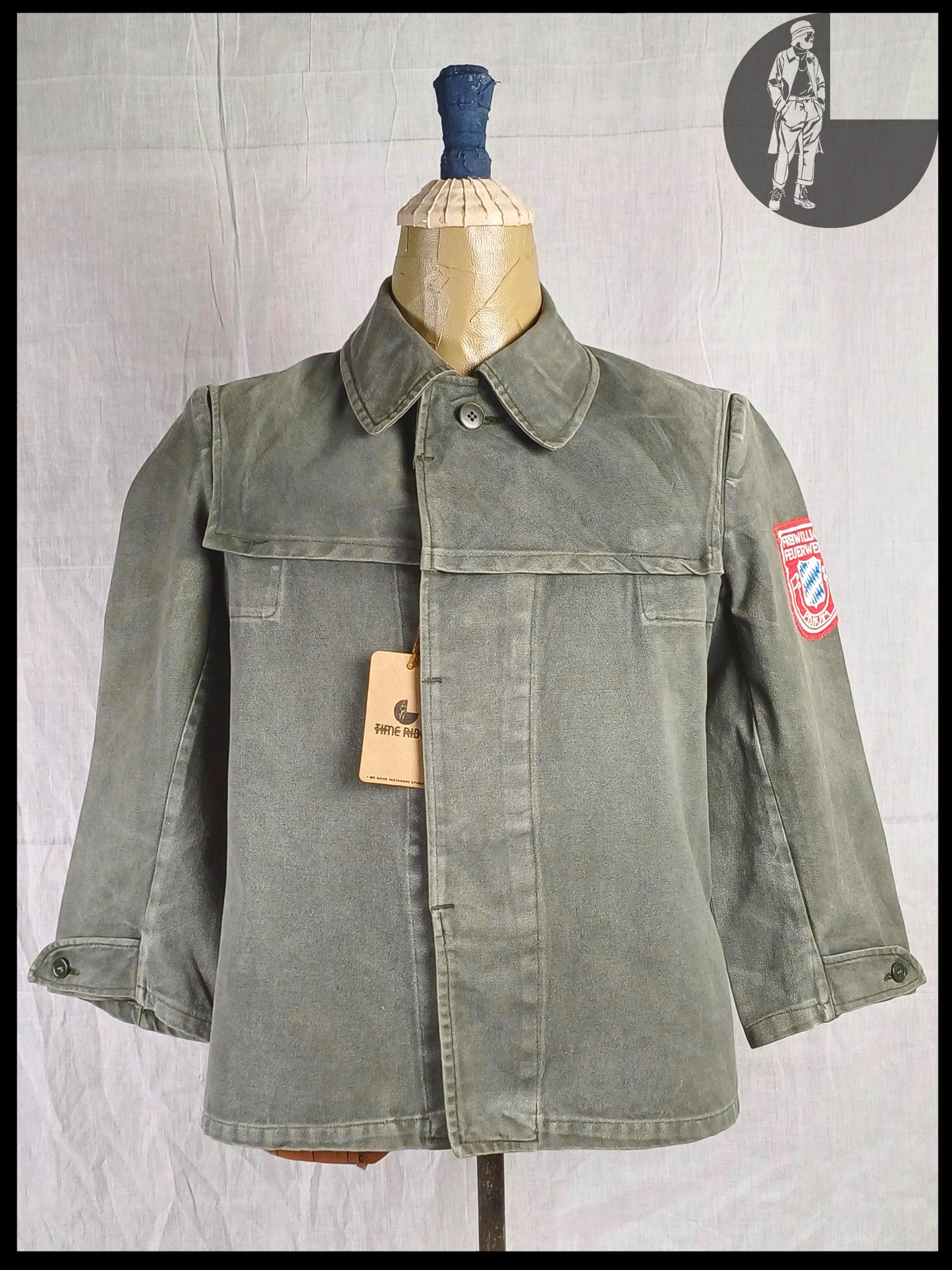 Old German 60s Blue Work Jacket*work Jacket, Colour-faded