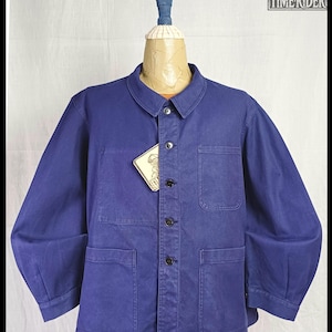 Vintage ‘60s French Work SNC St.James Bleu De Travail Indigo Blue Chore Jacket ES275