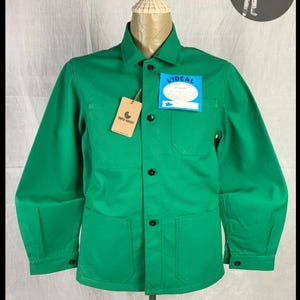 Vintage 1970s French Workwear L’IDEAL Vetement De Travail Green Chore Jacket