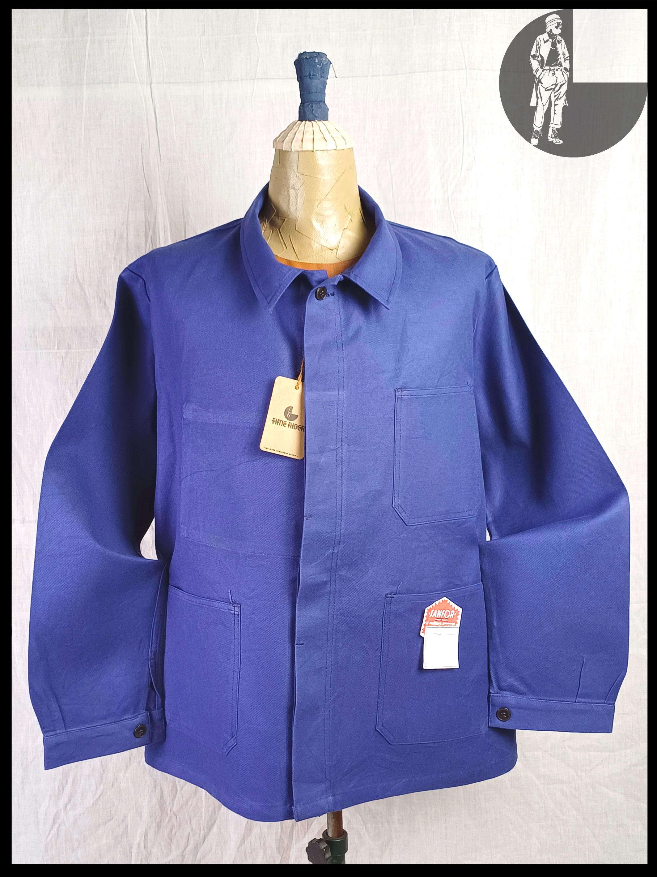 Vintage 1970s French Workwear Bleu De Travail Indigo Blue Chore