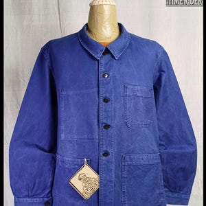 Vintage ‘60s French Workwear Bleu De Travail Indigo Blue Chore Jacket