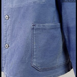 Vintage 1950s-1960s German Workwear Indigo Blue Moleskin Chore Jacket ES301 image 10