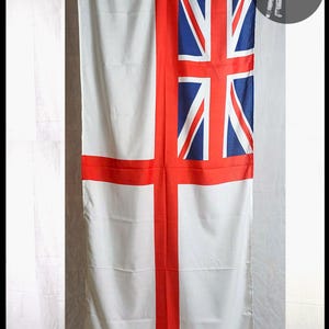 Vintage 1992 Dated British Royal Navy Union Jack White Ensign Ship Flag