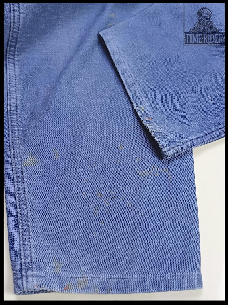 Vintage 1950s-1960s German Workwear Indigo Blue Moleskin Chore Jacket ES301 image 15